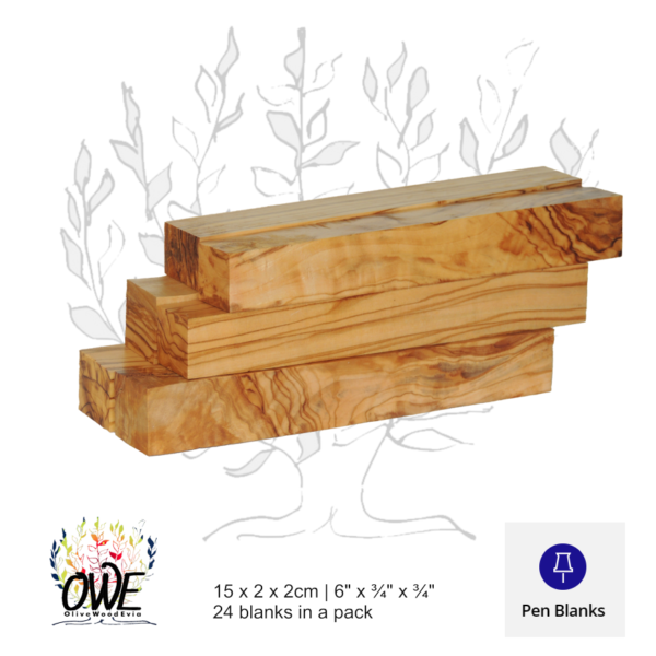 Pen Blanks (15 x 2 x 2cm / 6" x ¾" x ¾") 24Pk #PB401